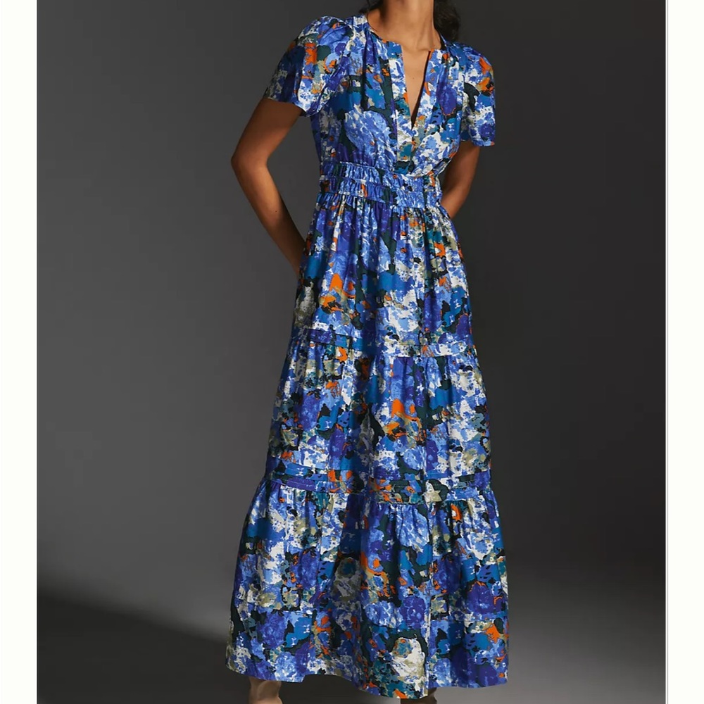 Anthropologie Somerset Maxi in blue floral worn once